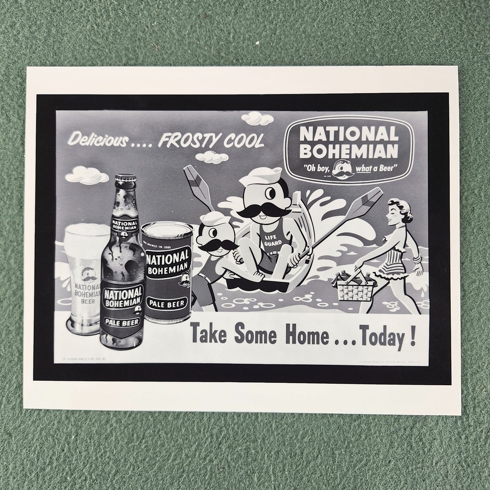 National Bohemian Beer Advertisement Natty Boh Baltimore Sign Frosty Cool